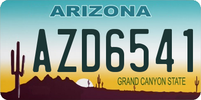 AZ license plate AZD6541