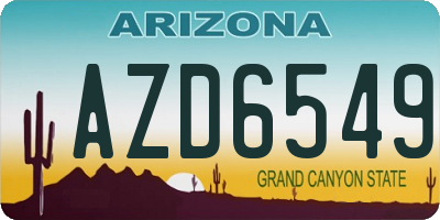 AZ license plate AZD6549