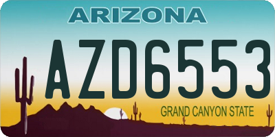 AZ license plate AZD6553