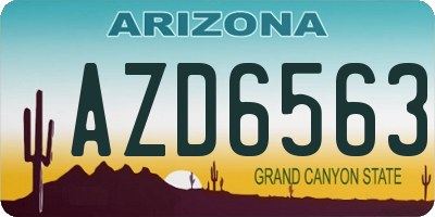 AZ license plate AZD6563