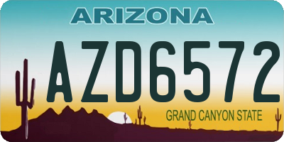 AZ license plate AZD6572