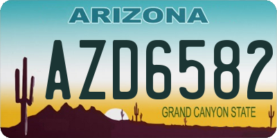 AZ license plate AZD6582