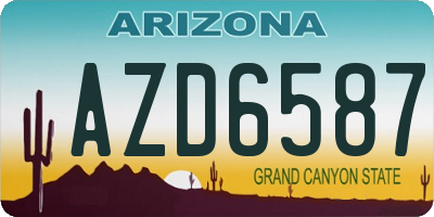 AZ license plate AZD6587