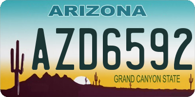 AZ license plate AZD6592
