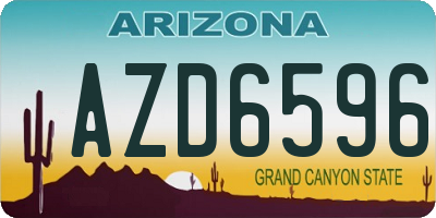AZ license plate AZD6596