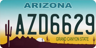 AZ license plate AZD6629
