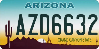 AZ license plate AZD6632