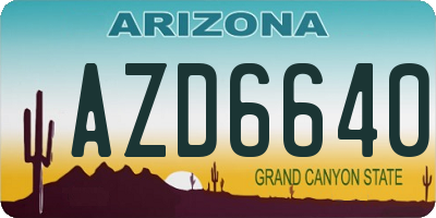 AZ license plate AZD6640