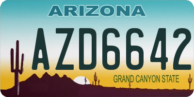 AZ license plate AZD6642