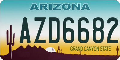 AZ license plate AZD6682