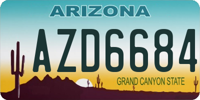 AZ license plate AZD6684