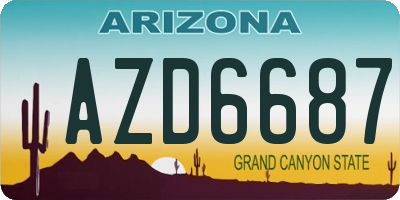 AZ license plate AZD6687