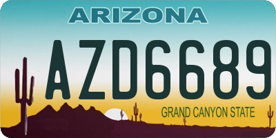 AZ license plate AZD6689