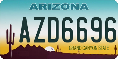 AZ license plate AZD6696