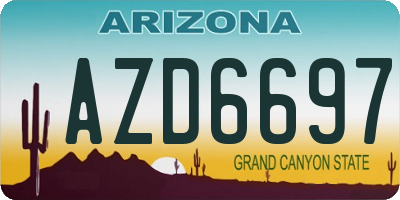 AZ license plate AZD6697