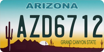 AZ license plate AZD6712