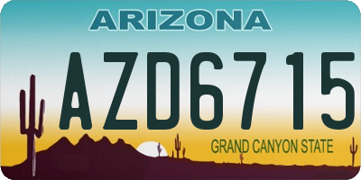 AZ license plate AZD6715