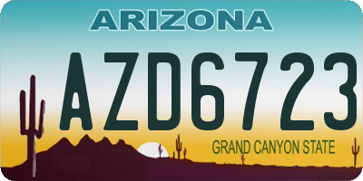 AZ license plate AZD6723