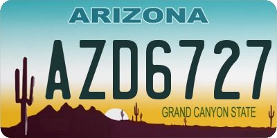 AZ license plate AZD6727