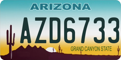 AZ license plate AZD6733
