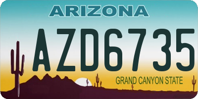 AZ license plate AZD6735