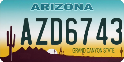 AZ license plate AZD6743