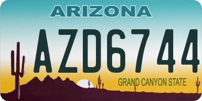 AZ license plate AZD6744