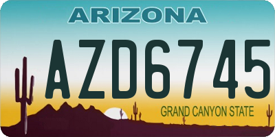 AZ license plate AZD6745