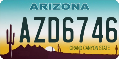 AZ license plate AZD6746