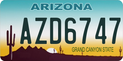 AZ license plate AZD6747