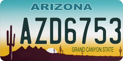 AZ license plate AZD6753