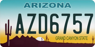 AZ license plate AZD6757