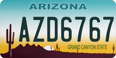 AZ license plate AZD6767