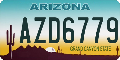 AZ license plate AZD6779