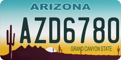 AZ license plate AZD6780