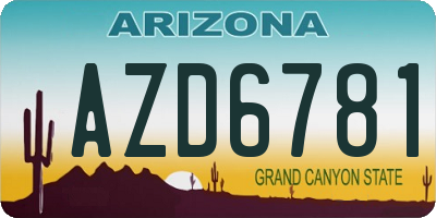 AZ license plate AZD6781