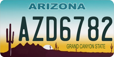 AZ license plate AZD6782