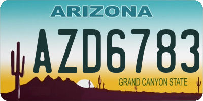 AZ license plate AZD6783
