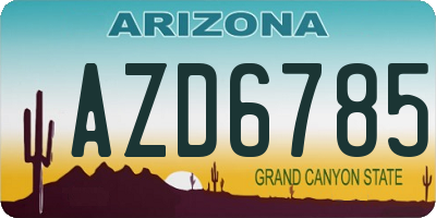 AZ license plate AZD6785