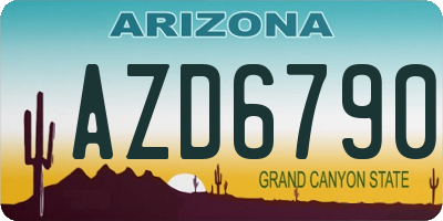 AZ license plate AZD6790