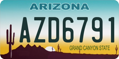 AZ license plate AZD6791