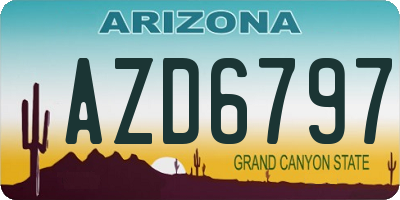 AZ license plate AZD6797