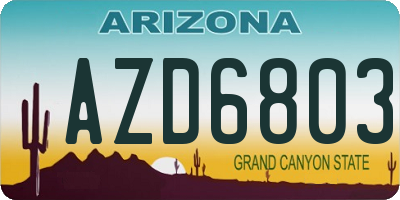 AZ license plate AZD6803