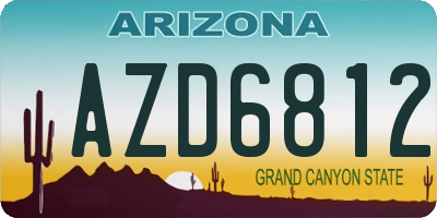 AZ license plate AZD6812
