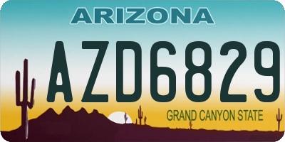 AZ license plate AZD6829