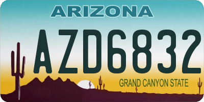 AZ license plate AZD6832