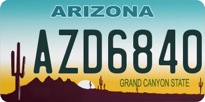 AZ license plate AZD6840