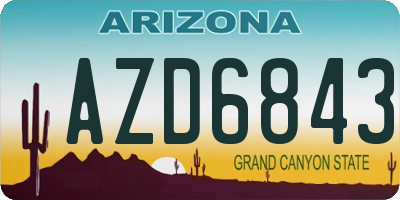 AZ license plate AZD6843
