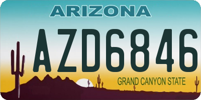AZ license plate AZD6846