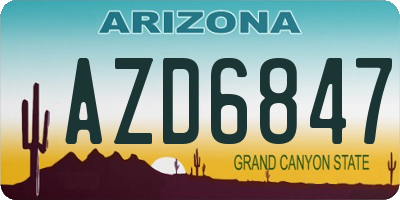 AZ license plate AZD6847